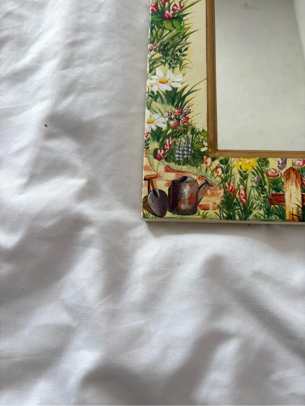 Vintage 90s butterfly nature mirror cute cottage home decor wall hanging